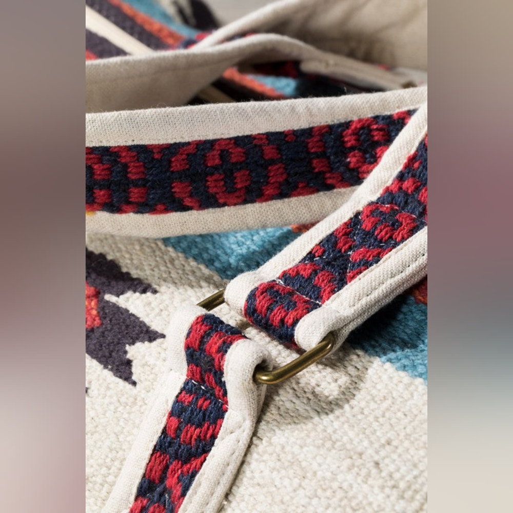 Ivory Boho Chic Travel Bag - Navajo Inspired Design - Handmade Fully Fine Cotton - Picture 11 of 13